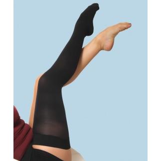 Diz Üstü Varis Çorabı Burnu Açık Siyah Renk